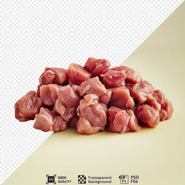 PSD transparent background with isolated raw chicken meat on a white surface png