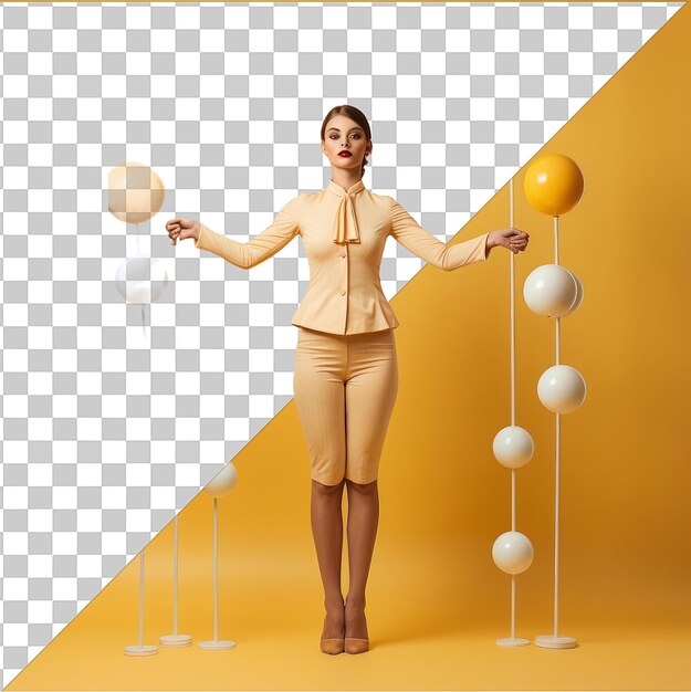 PSD transparent background with isolated realistic photographic circus performer _ s juggling pins