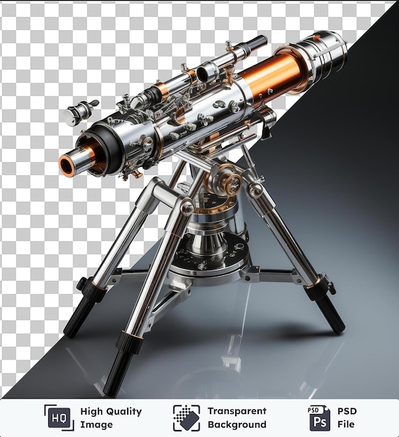 PSD transparent background with isolated realistic photographic exobiologist_s telescope