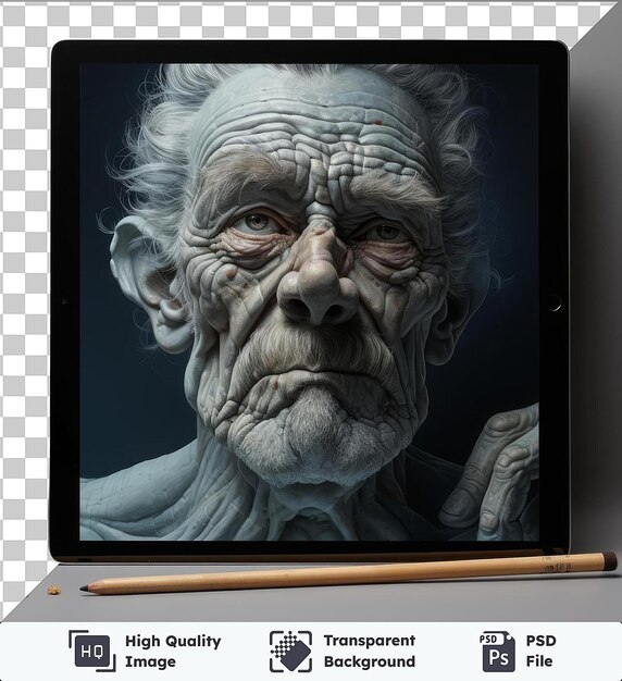PSD Прозрачный фон с изолированным реалистичным фотографическим цифровым планшетом illustrator_s