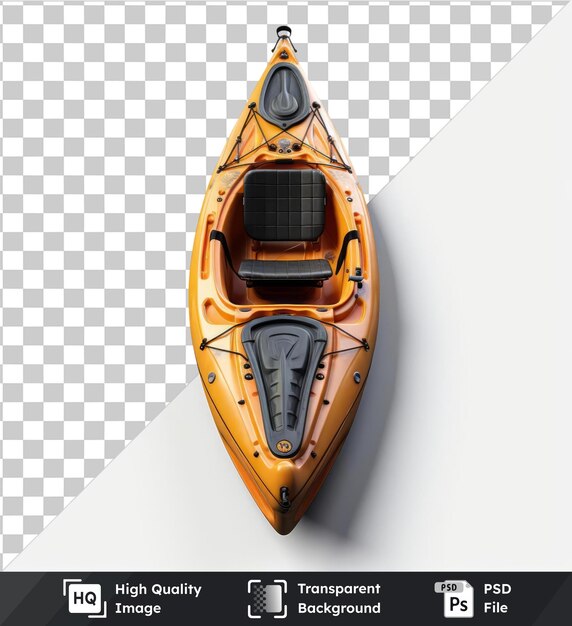 Transparent background with isolated realistic photographic kayaker_s kayak