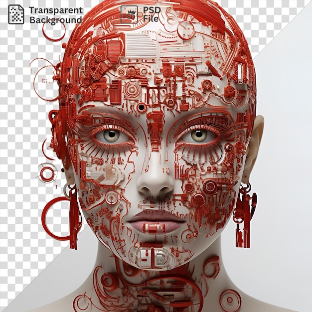 PSD transparent background with isolated realistic photographic linguists language translation of the human face