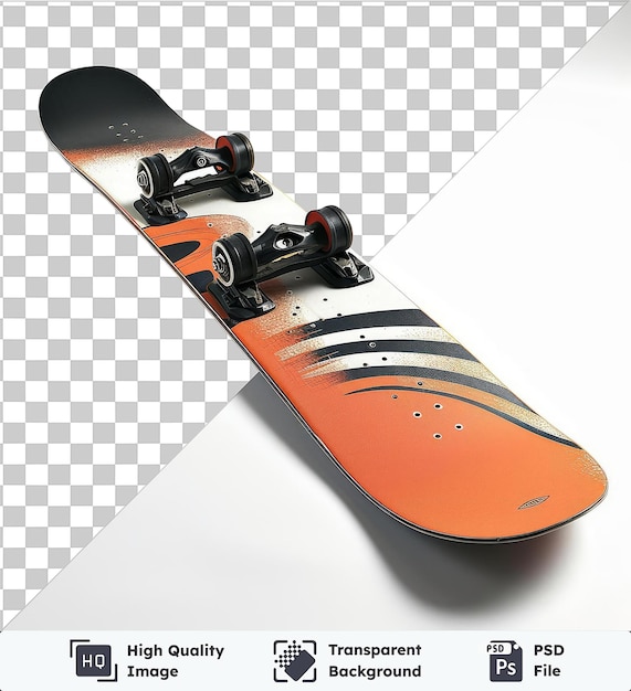 PSD transparent background with isolated realistic photographic snowboarder _ s board a black shadow