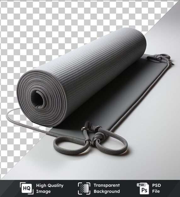 PSD sfondio trasparente con tappetino da yoga fotografico realistico isolato dell'istruttore di yoga