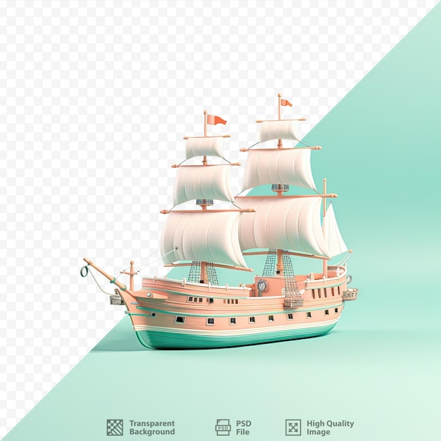 Transparent background with isolated ship toy