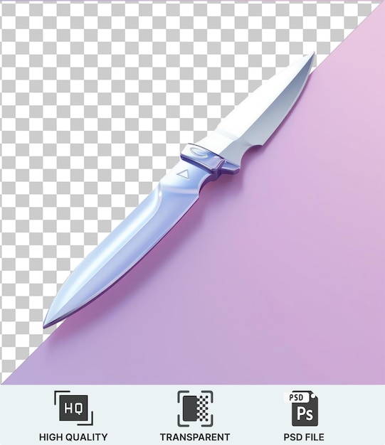 Transparent background with isolated silver knife and blade