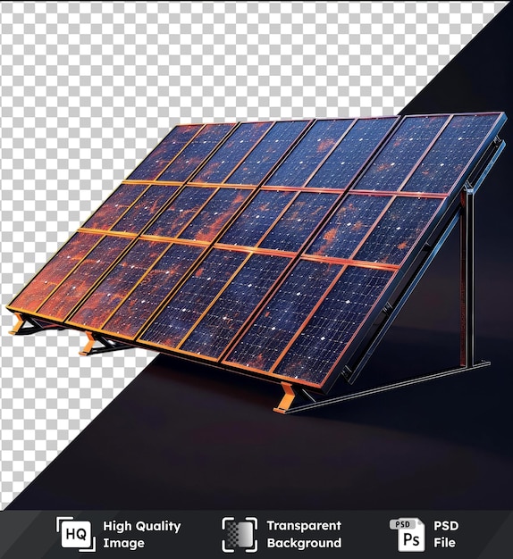 PSD transparent background with isolated solar panel against a dark sky