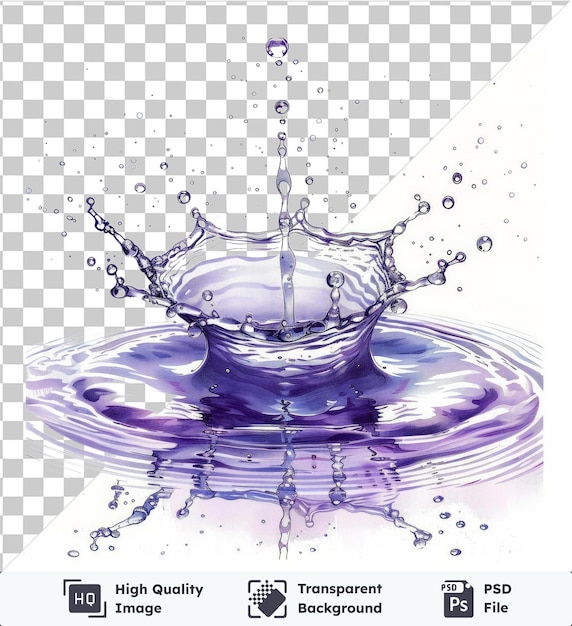 PSD Прозрачный фон с изолированными капельками воды. символ вектора брызг. утренняя роса на поверхности воды.