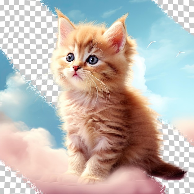 PSD transparent background with a kitten