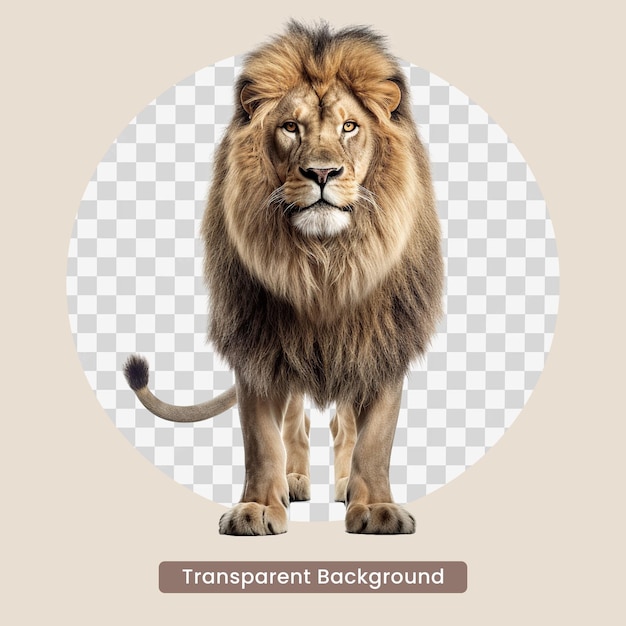 Transparent background with a lion