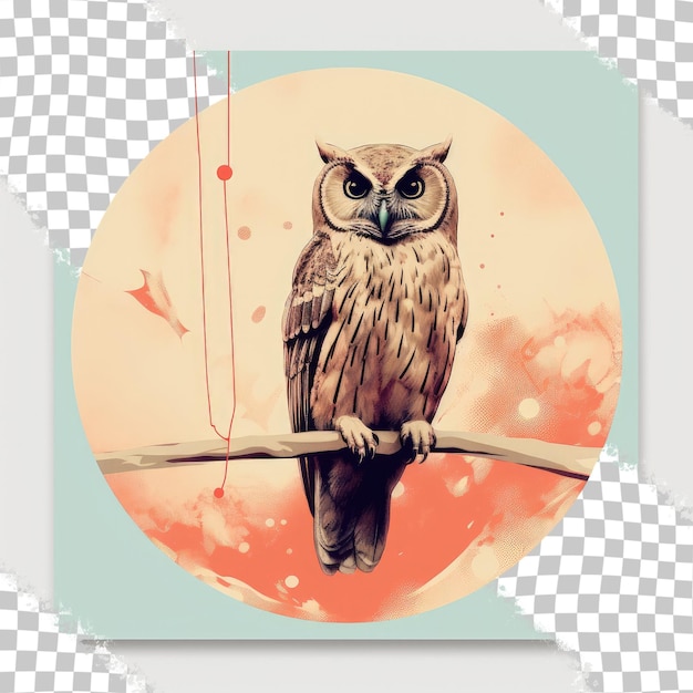 PSD transparent background with owl