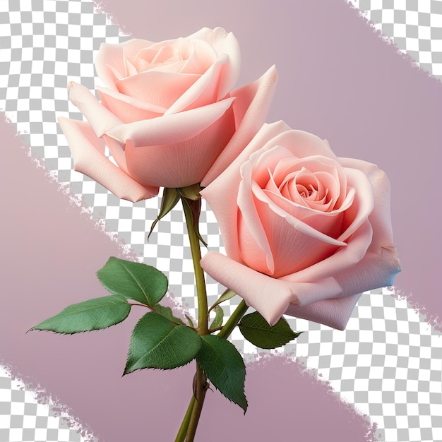 PSD transparent background with pink roses