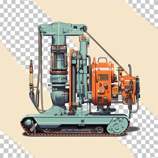 PSD transparent background with pipe jacking drilling machine