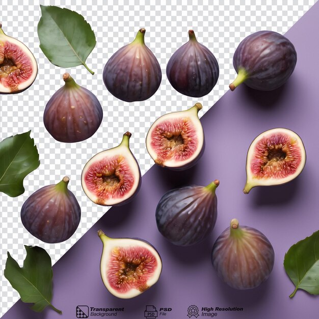 PSD transparent background with ripe figs isolated