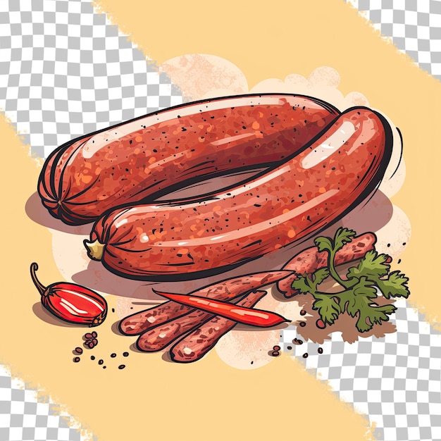 Transparent background with sausage