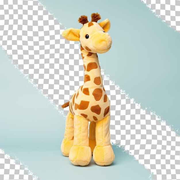 PSD transparent background with a separate giraffe plush toy