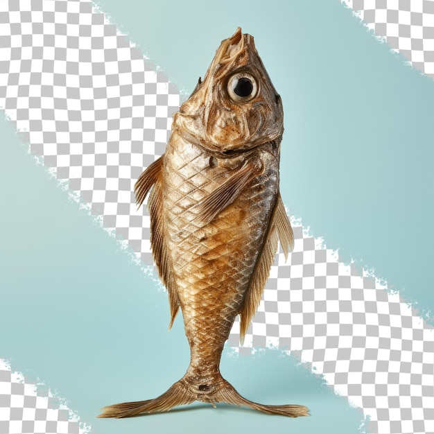 PSD sfondo trasparente con piccoli pesci croccanti al forno