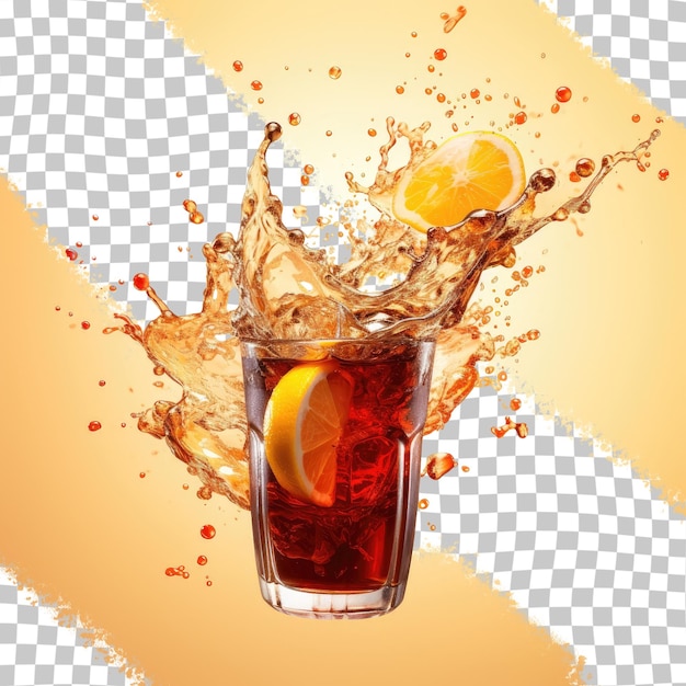 PSD transparent background with soda splashing