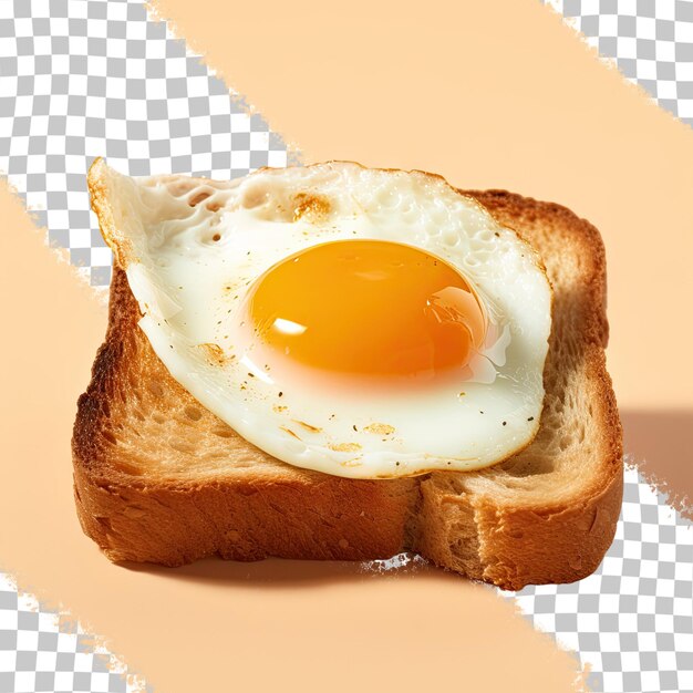 PSD transparent background with a toast topped hard boiled egg