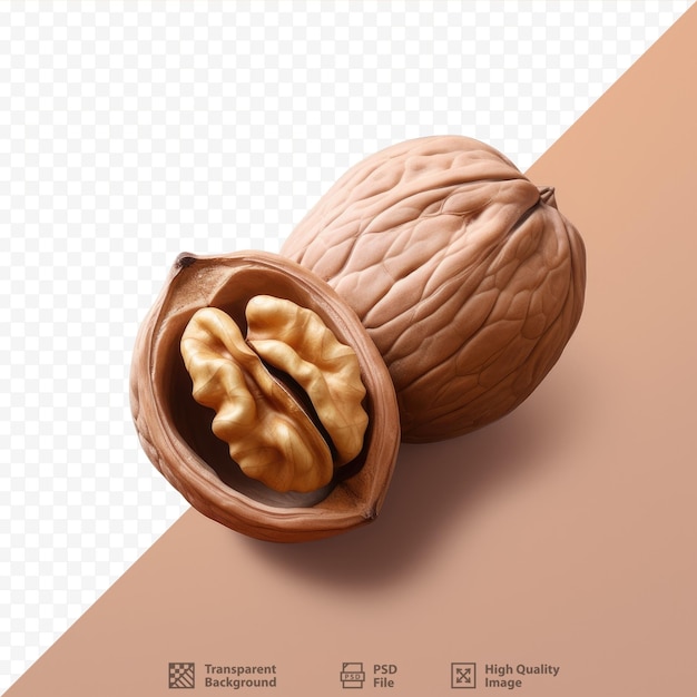 PSD transparent background with a walnut