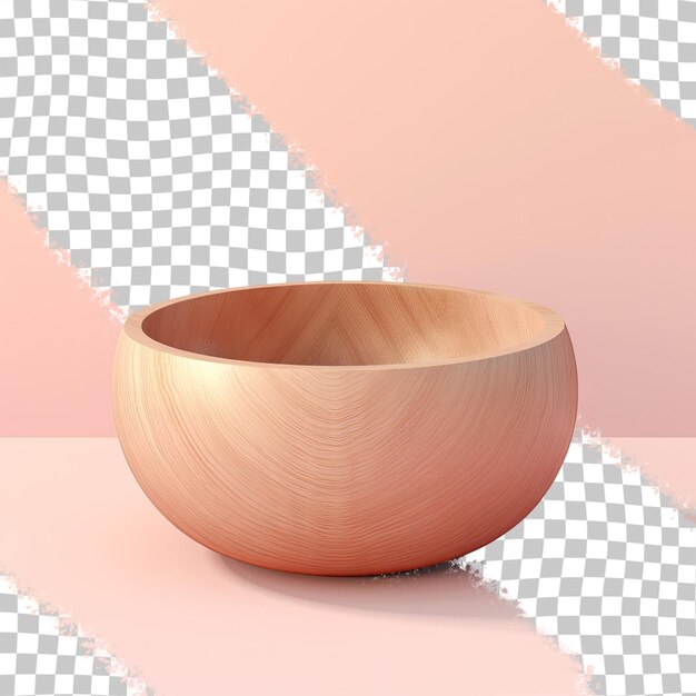 PSD transparent background with a wooden bowl