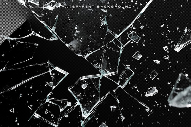 PSD transparent broken glass