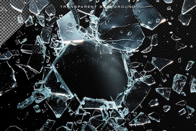 PSD transparent broken glass