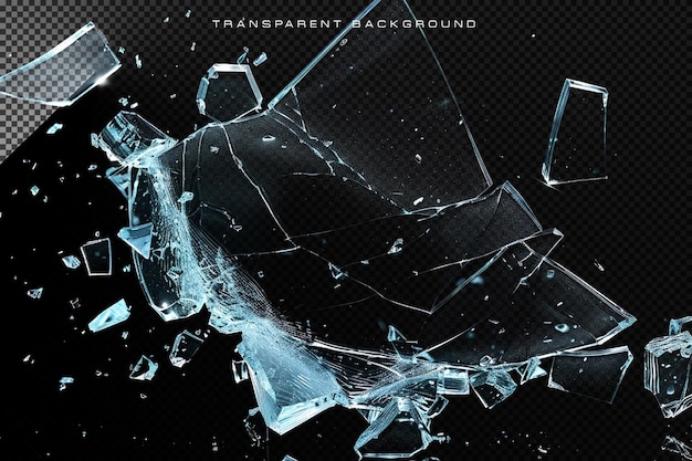 PSD transparent broken glass