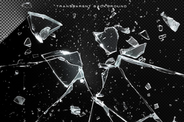 PSD transparent broken glass