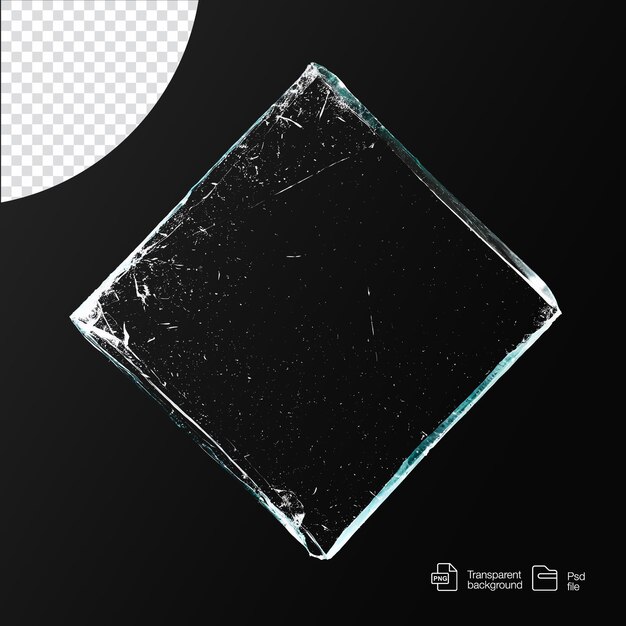 PSD transparent broken glass