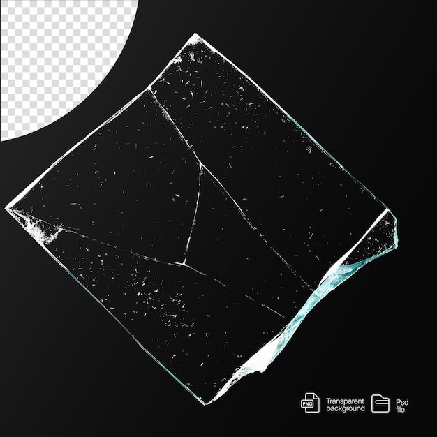 PSD transparent broken glass