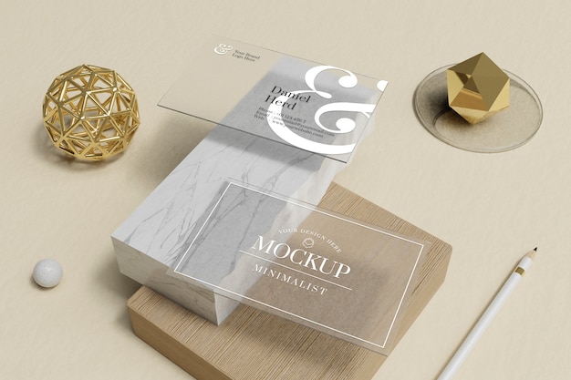 Transparent business card mockup