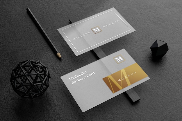 Transparent business card mockup