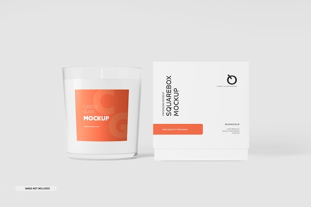 PSD transparent candle glass packaging mockup