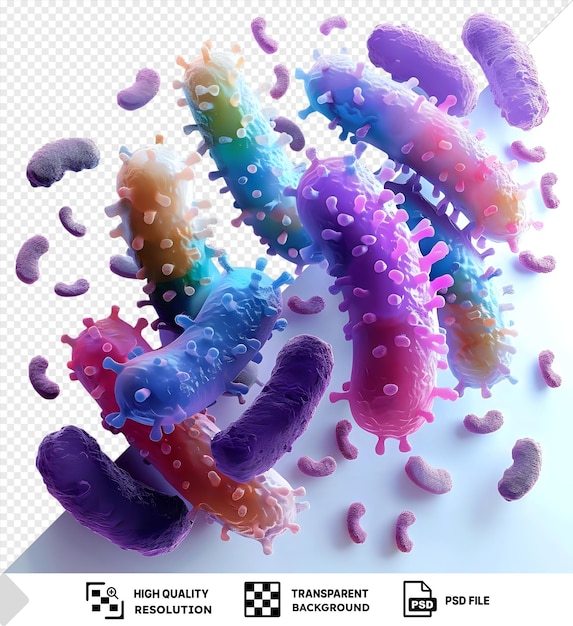 PSD transparent of chromatic bacteria illustration isolated on transparent background no image to provide a caption for