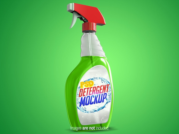 PSD transparent cleaning spray left perspective view