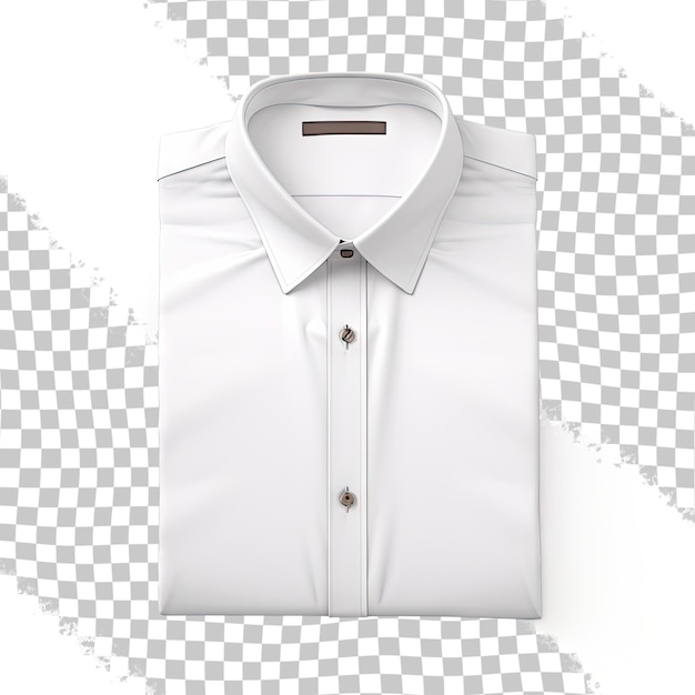 PSD camicia formale di colore trasparente con collare a bottoni isolato su trasparente