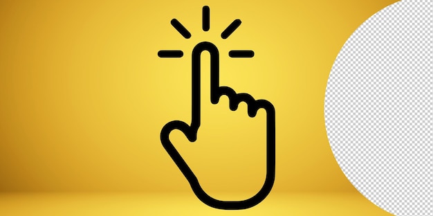 PSD transparent computer icon finger gesture icon png, vector illustration of an click icon