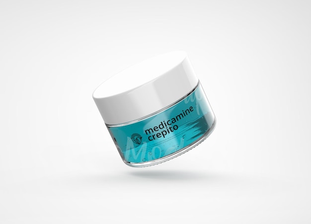 PSD barattolo cosmetico trasparente mockup per mockup di gel