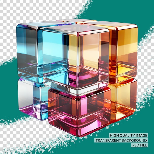 PSD cubi trasparenti3d png clipart sfondo isolato trasparente
