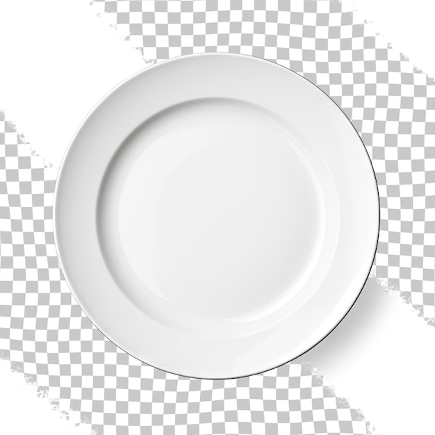 PSD transparent empty plate isolated on transparent background full depth of field