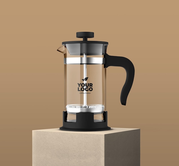 PSD transparent espresso machine coffee maker emboss