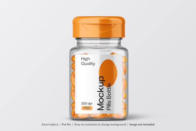 Transparent Fish Oil Capsule Mockup