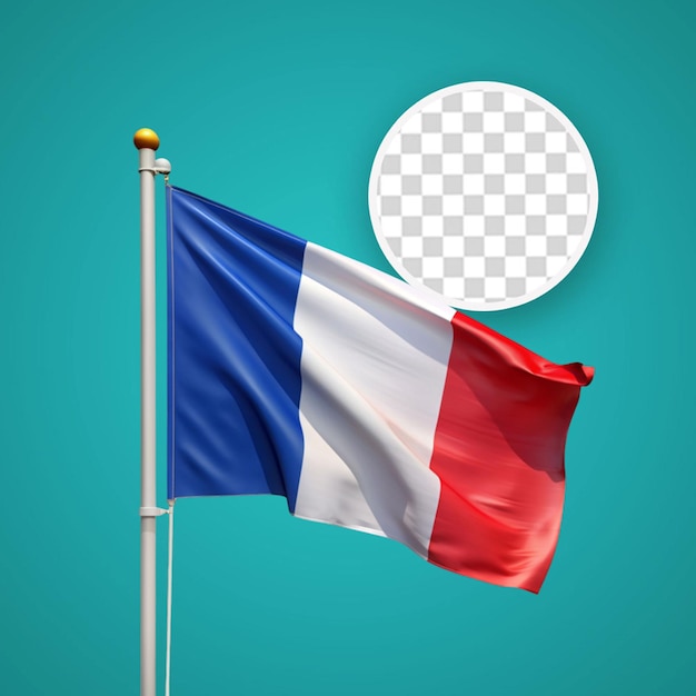 PSD transparent france flag realistic mockup