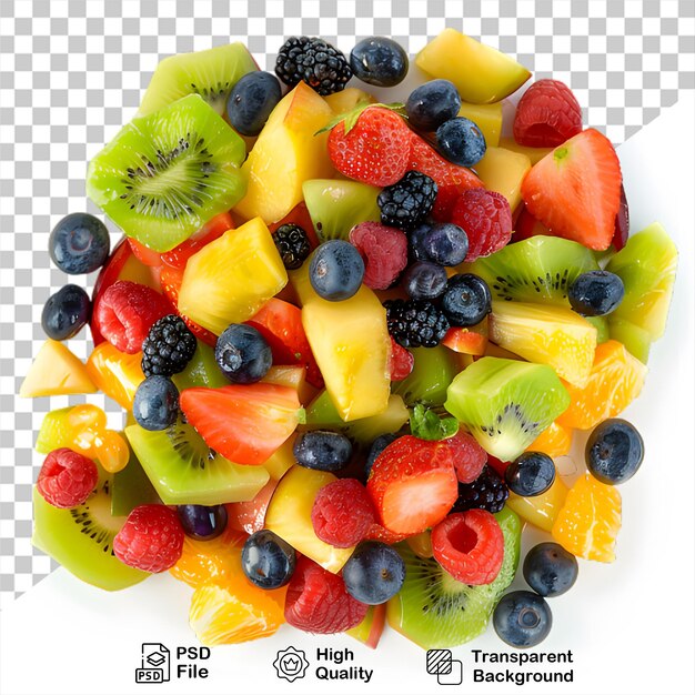 PSD transparent fresh fruit mix fruit salad with transparent background