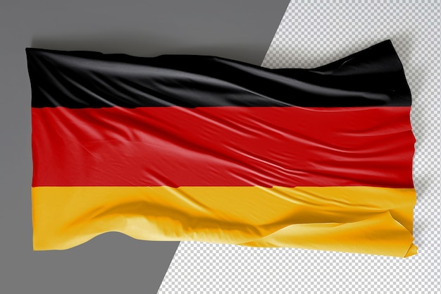 PSD 透明なドイツ国旗のリアルなモックアップ