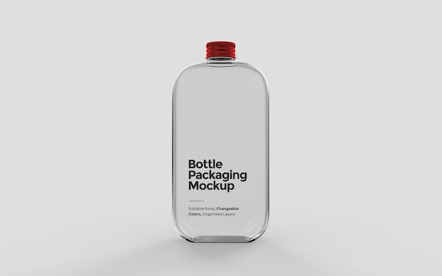 PSD transparent glass bottle mockup