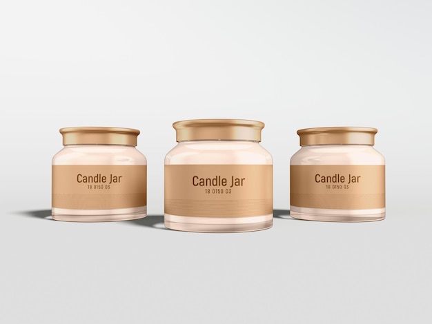 Mockup di branding del barattolo di candela in vetro trasparente