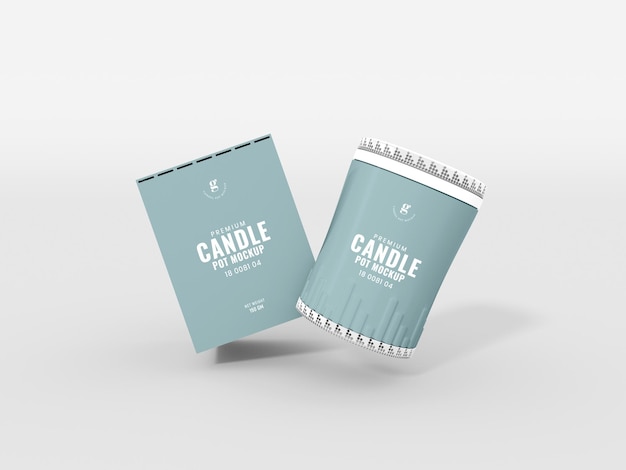 Mockup di branding del barattolo di candela in vetro trasparente