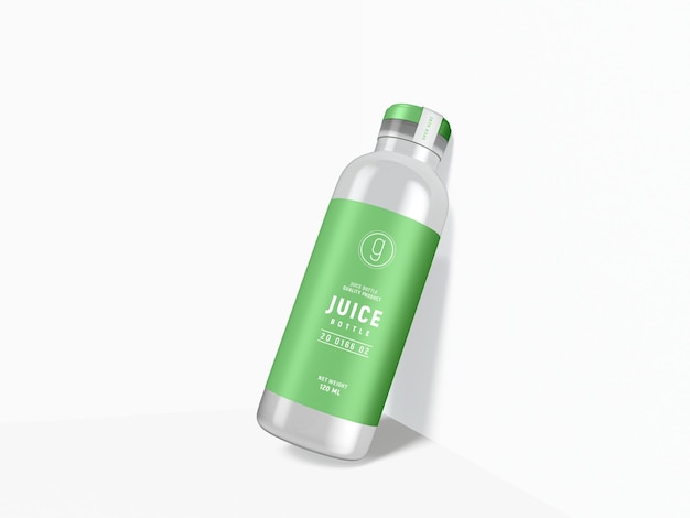 Transparent Glass Juice Bottle Branding Mockup